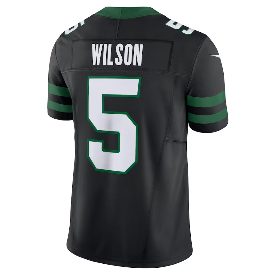 Custom #5 Black NYJ Football Shirt Top