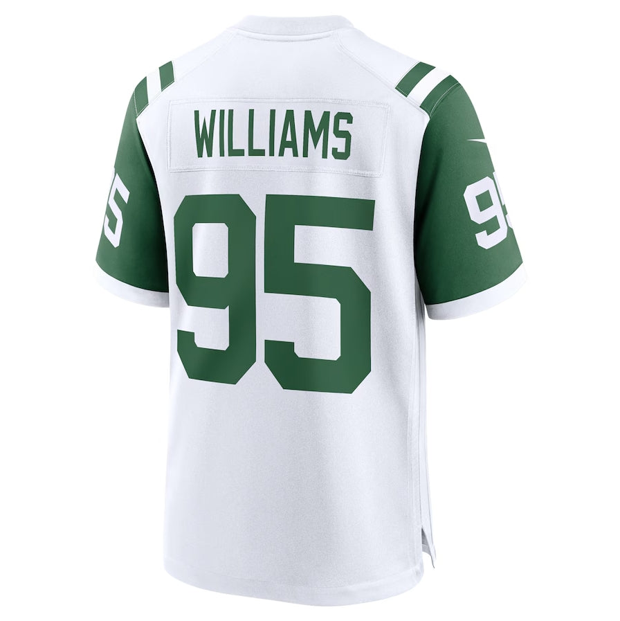 Custom #95 White NYJ Football Shirt Top