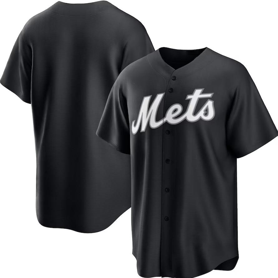 Custom Black NYM Baseball Shirt Top
