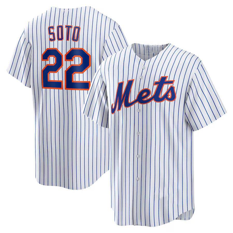Custom #22 White NYM Baseball Shirt Top