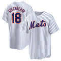 Custom #18 White NYM Baseball Shirt Top