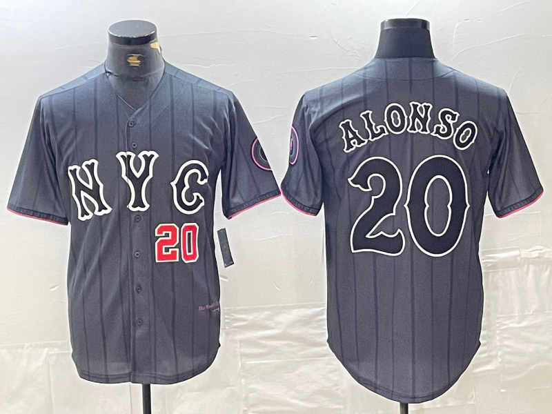 Custom #20 Grey 2024 City Connect NYM Baseball Shirt Top