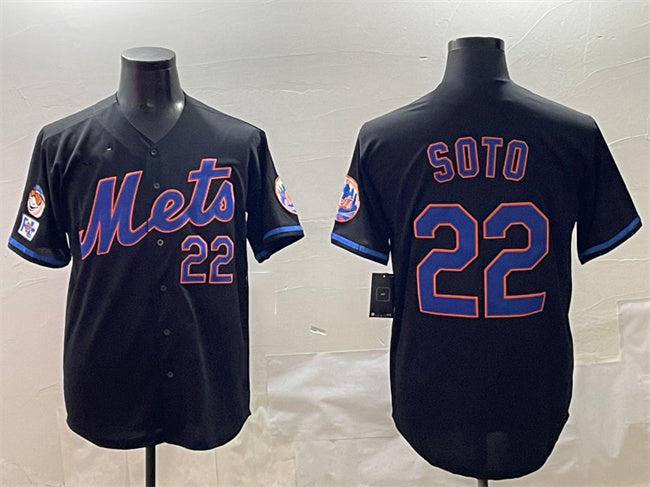 Custom #22 Black 2025 NYM Baseball Shirt Top