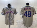 Custom #48 Grey 2025 NYM Baseball Shirt Top