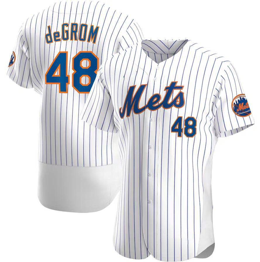 Custom #48 White NYM Baseball Shirt Top