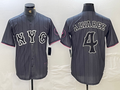 Custom #4 Gray 2024 City Connect NYM Baseball Shirt Top