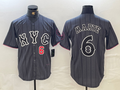 Custom #6 Gray 2024 City Connect NYM Baseball Shirt Top