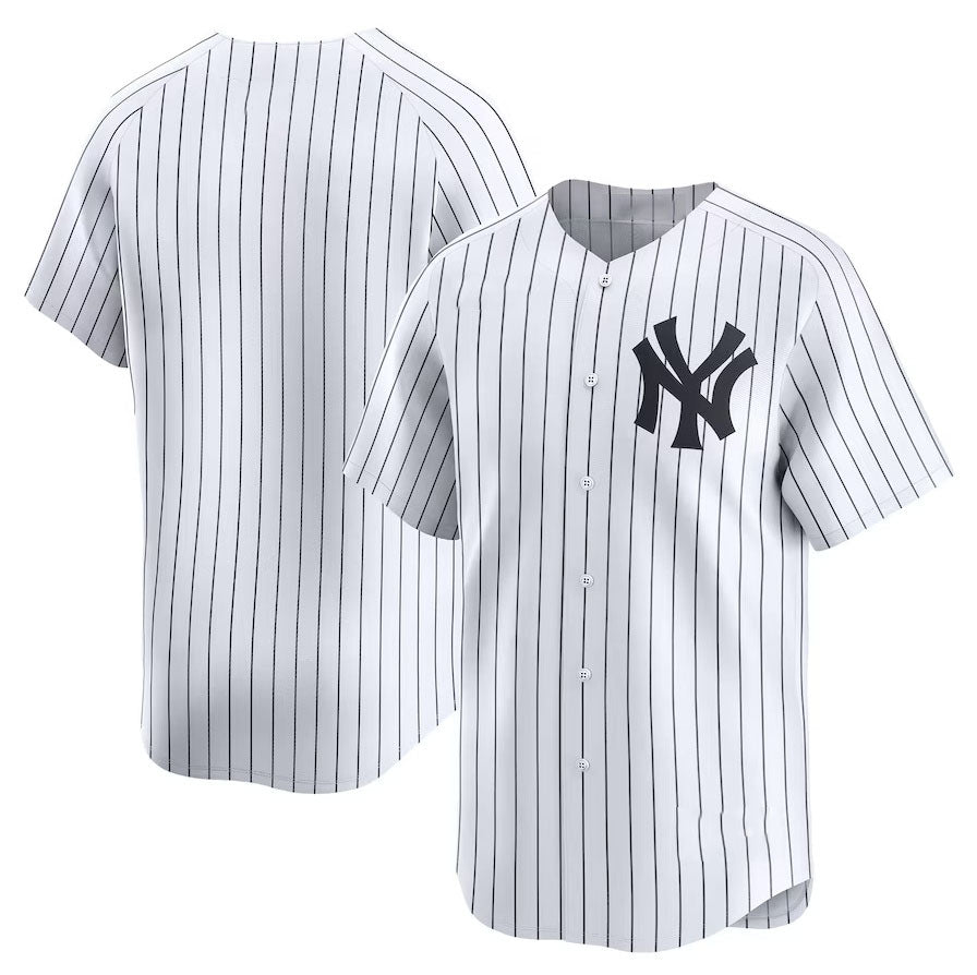 Custom White NYY Baseball Shirt Top