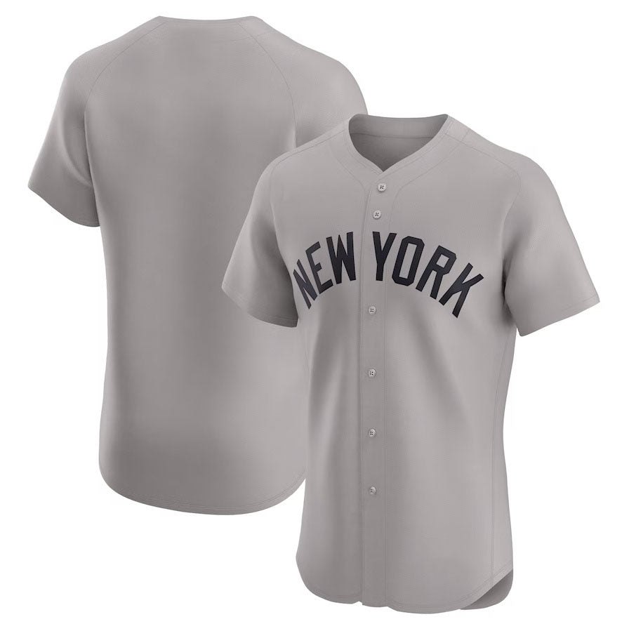 Custom Gray NYY Baseball Shirt Top