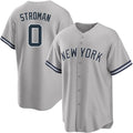 Custom #0 Gray NYY Baseball Shirt Top