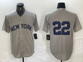 Custom #22 Grey 2021 NYY Baseball Shirt Top