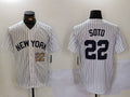 Custom #22 White NYY Baseball Shirt Top