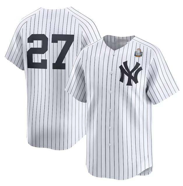 Custom #27 White 2024 NYY Baseball Shirt Top