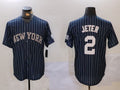 Custom #2 Navy NYY Baseball Shirt Top