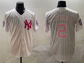 Custom #2 Pink NYY Baseball Shirt Top