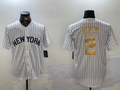 Custom #2 White NYY Baseball Shirt Top