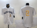 Custom #2 White NYY Baseball Shirt Top