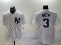 Custom #3 White NYY Baseball Shirt Top