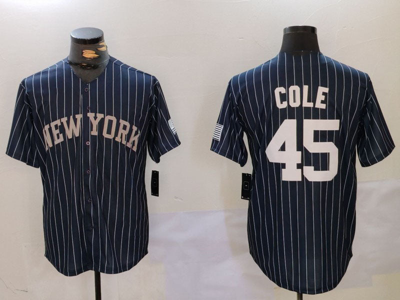 Custom #45 Navy NYY Baseball Shirt Top