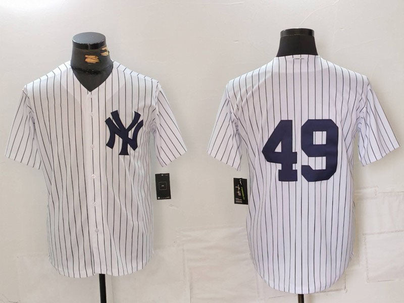 Custom #49 White NYY Baseball Shirt Top