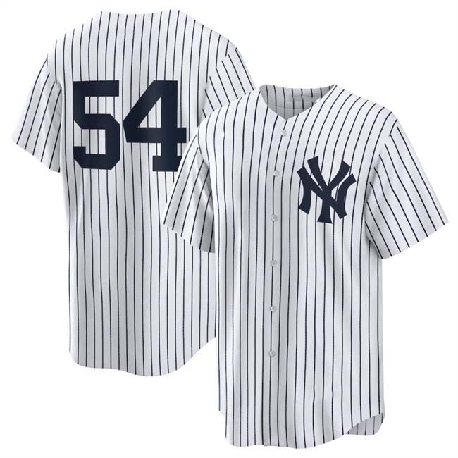 Custom #54 White 2024 NYY Baseball Shirt Top