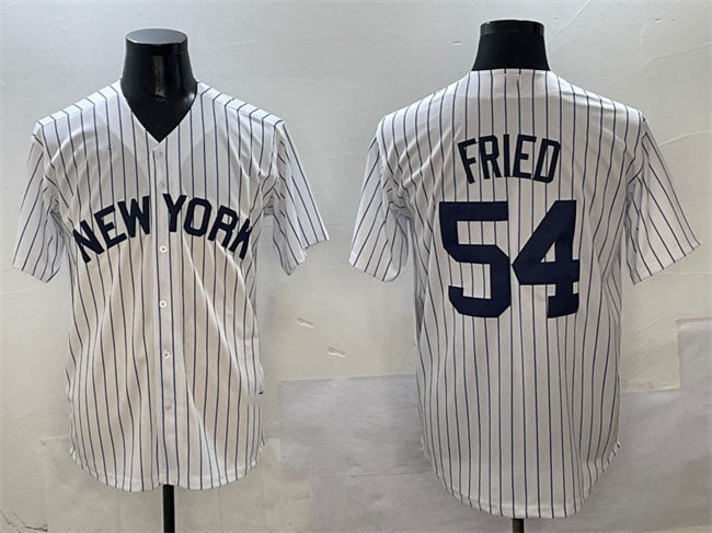 Custom #54 White NYY Baseball Shirt Top