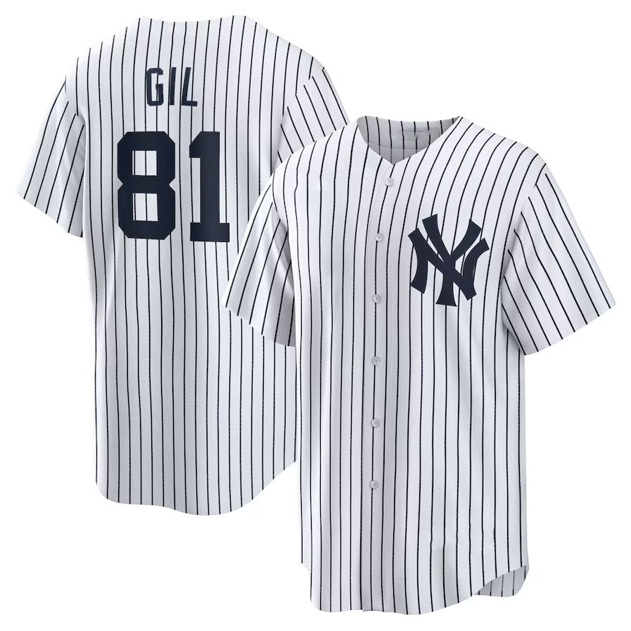 Custom #81 White NYY Baseball Shirt Top