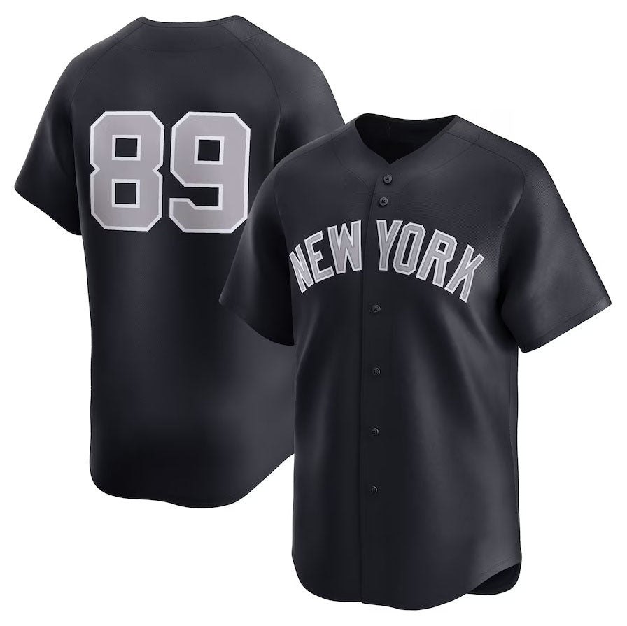 Custom #89 Navy NYY Baseball Shirt Top