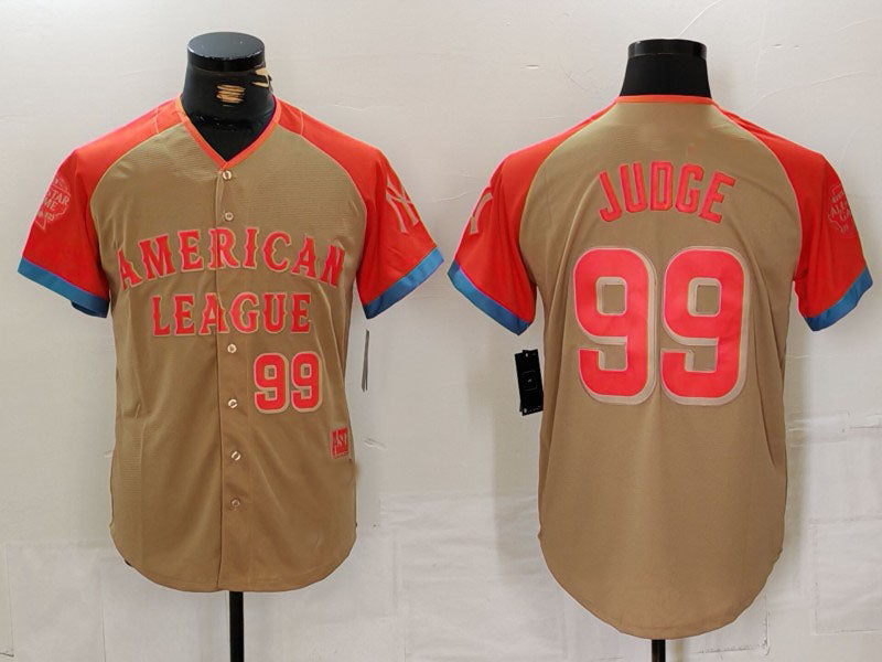 Custom #99 Cream 2024 All Star NYY Baseball Shirt Top