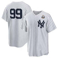 Custom #99 White 2024 NYY Baseball Shirt Top