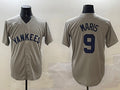 Custom #9 Gray NYY Baseball Shirt Top