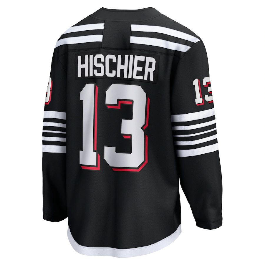 Custom #13 Black NJD Hockey Shirt Top