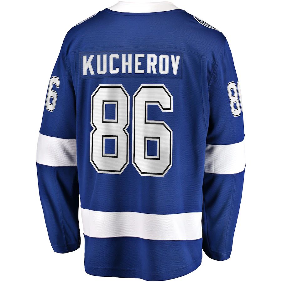Custom #86 Blue 2022 Stanley Cup TBL Hockey Shirt Top