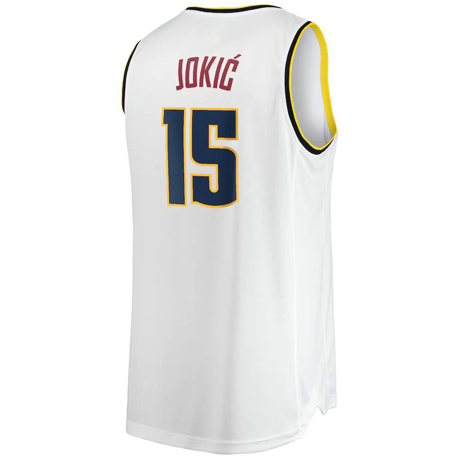 Custom #15 White 2021 DEN Basketball Shirt Top