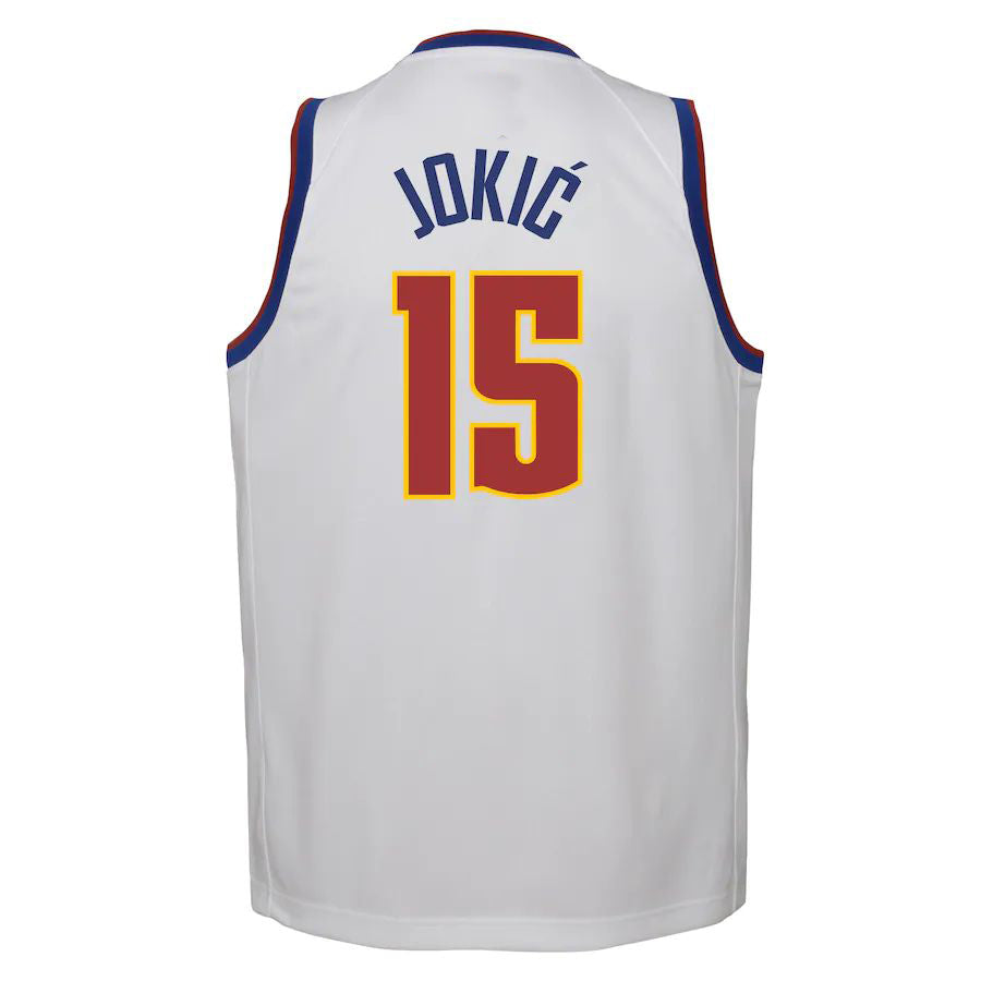 Custom #15 White 2020 DEN Basketball Shirt Top