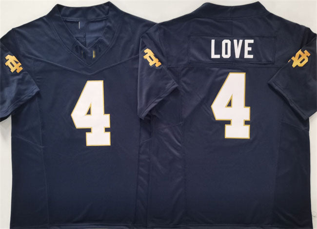 Custom #4 Navy 2024 Football Shirt Top