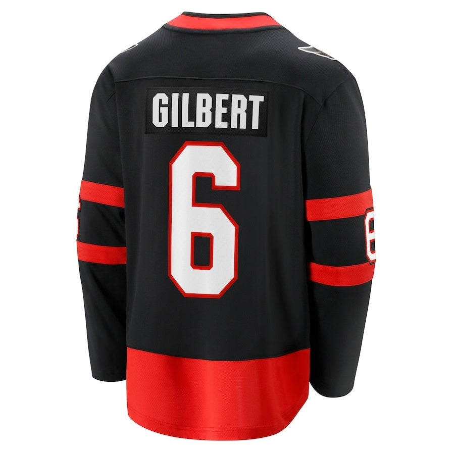 Custom #6 Black OTT Hockey Shirt Top