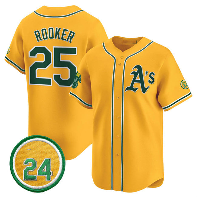 Custom #25 Yellow 2024 OAK Baseball Shirt Top