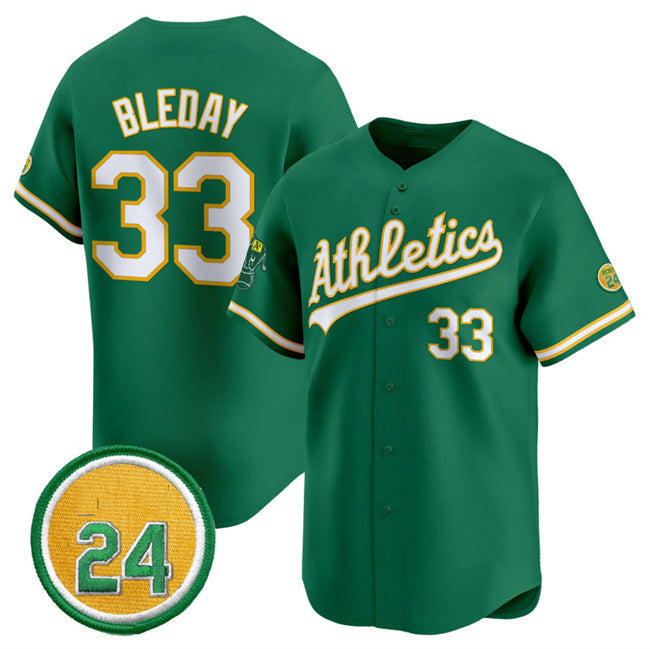 Custom #33 Green 2024 OAK Baseball Shirt Top