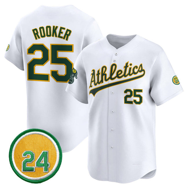 Custom #25 White 2024 OAK Baseball Shirt Top