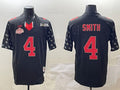 Custom #4 Black 2025 Football Shirt Top
