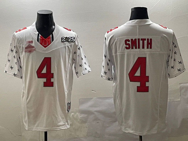 Custom #4 White 2025 Football Shirt Top