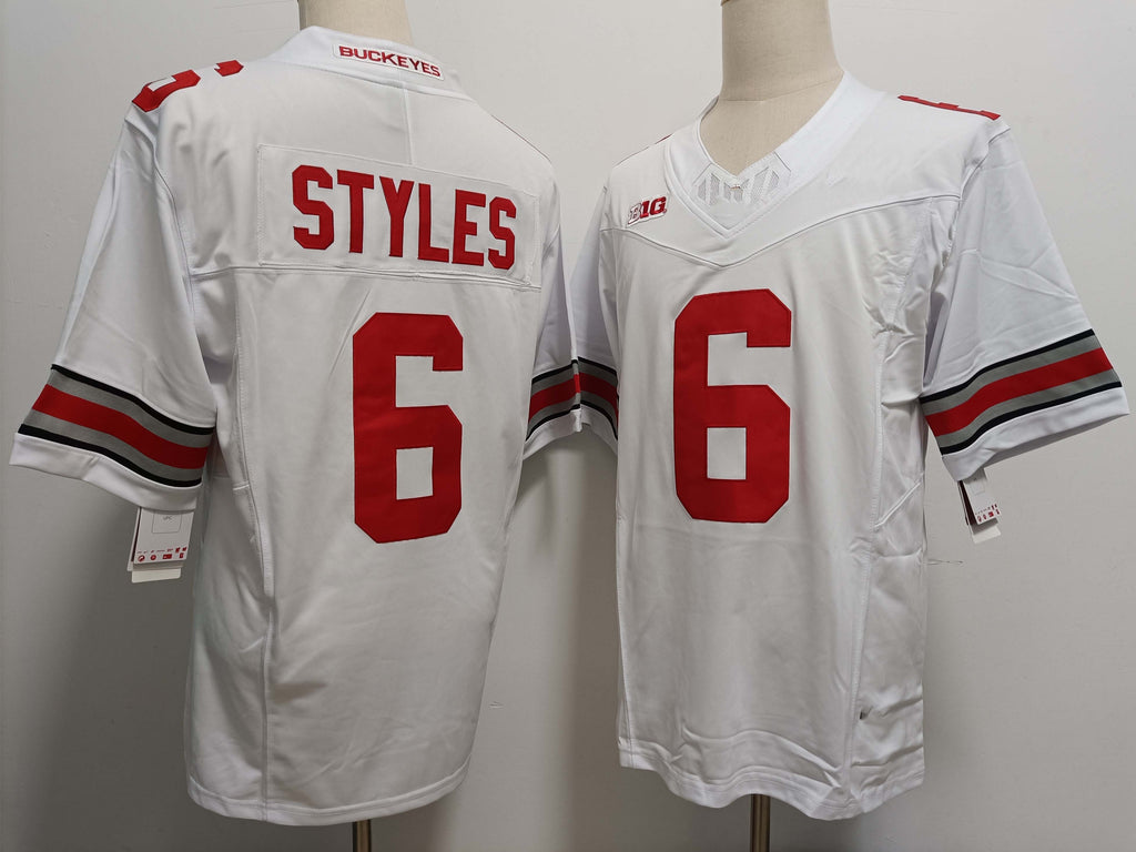 Custom #6 White College Shirt Top