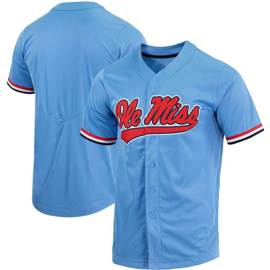 Custom Powder Blue Baseball Shirt Top