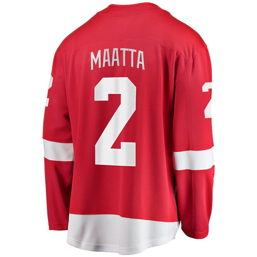 Custom #2 Red DET Hockey Shirt Top