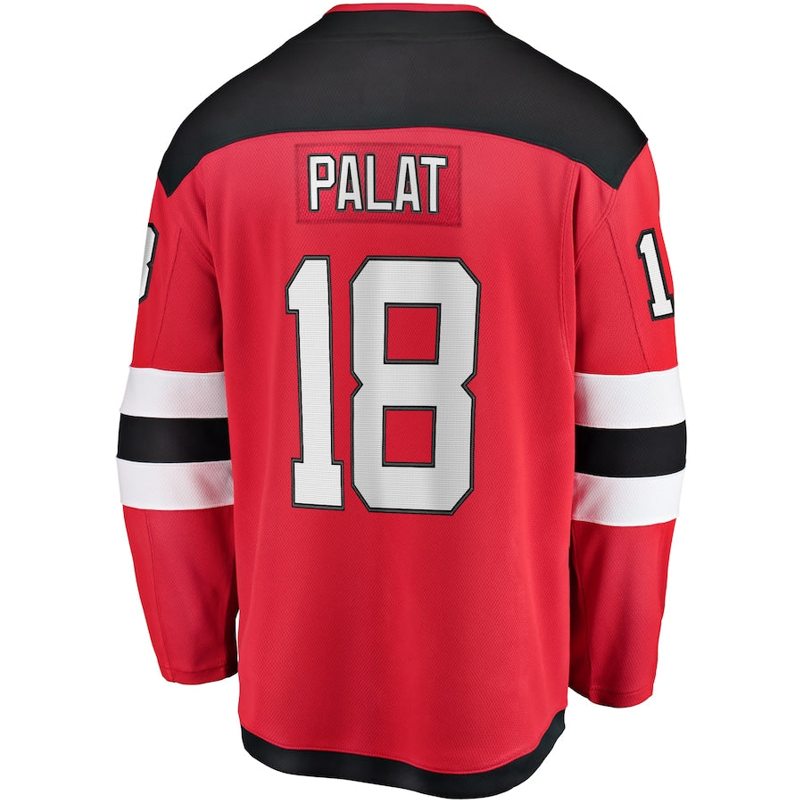 Custom #18 Red NJD Hockey Shirt Top