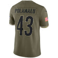 Custom #43 Olive 2022 PIT Football Shirt Top