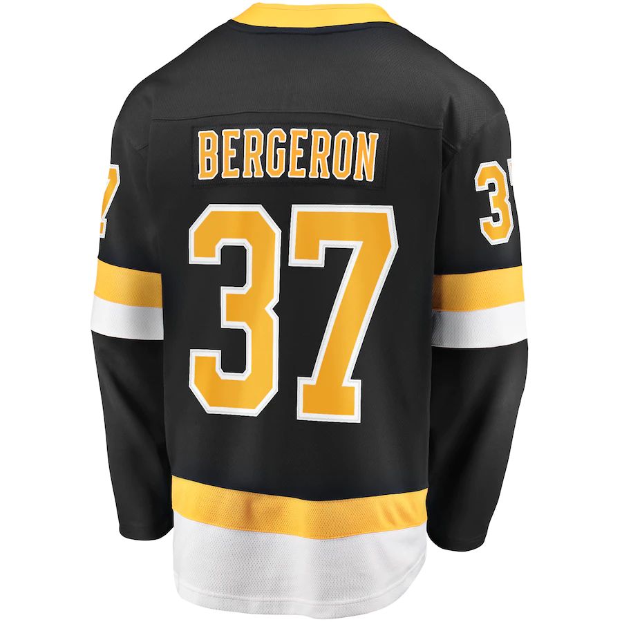 Custom #37 Black BOS Hockey Shirt Top