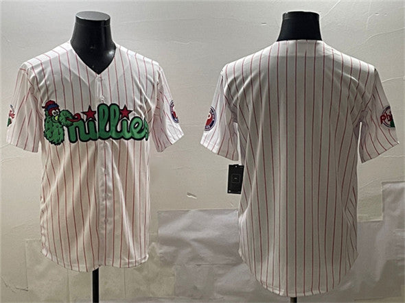Custom White PHI Baseball Shirt Top