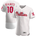 Custom #10 White PHI Baseball Shirt Top